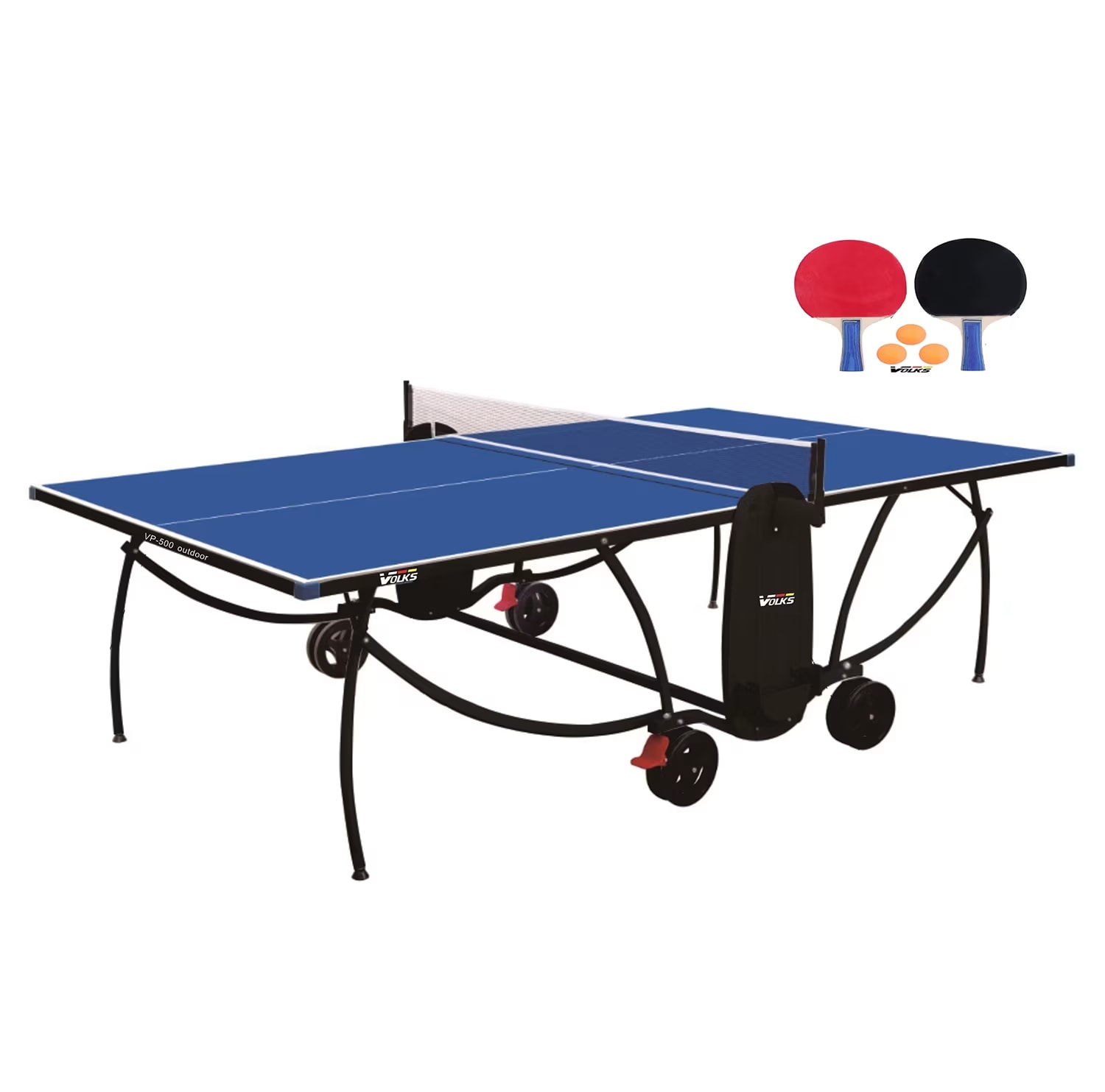 Volksgym TT Table Outdoor (4mm ACP) with 2 Racket + 3 Balls VP-500