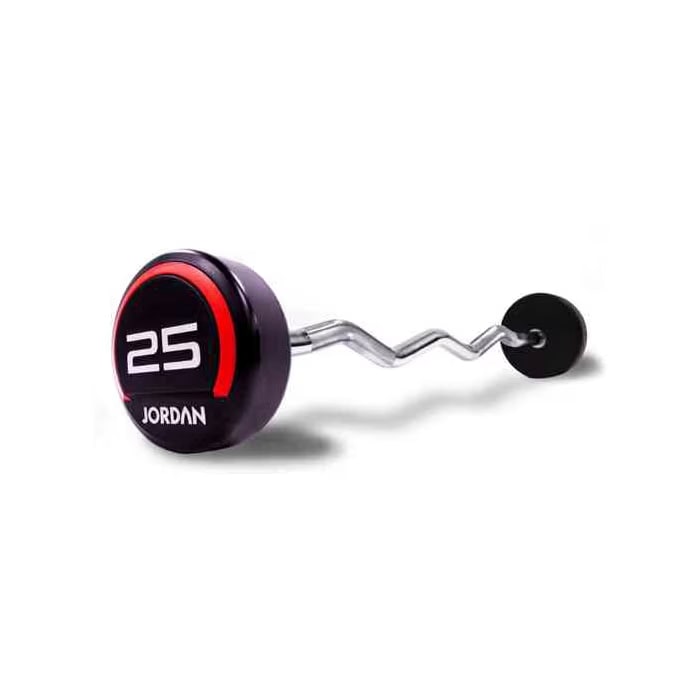 Jordan Fitness UK Premium Classic Rubber Fixed Curl Bar Set 10-30 kg Set