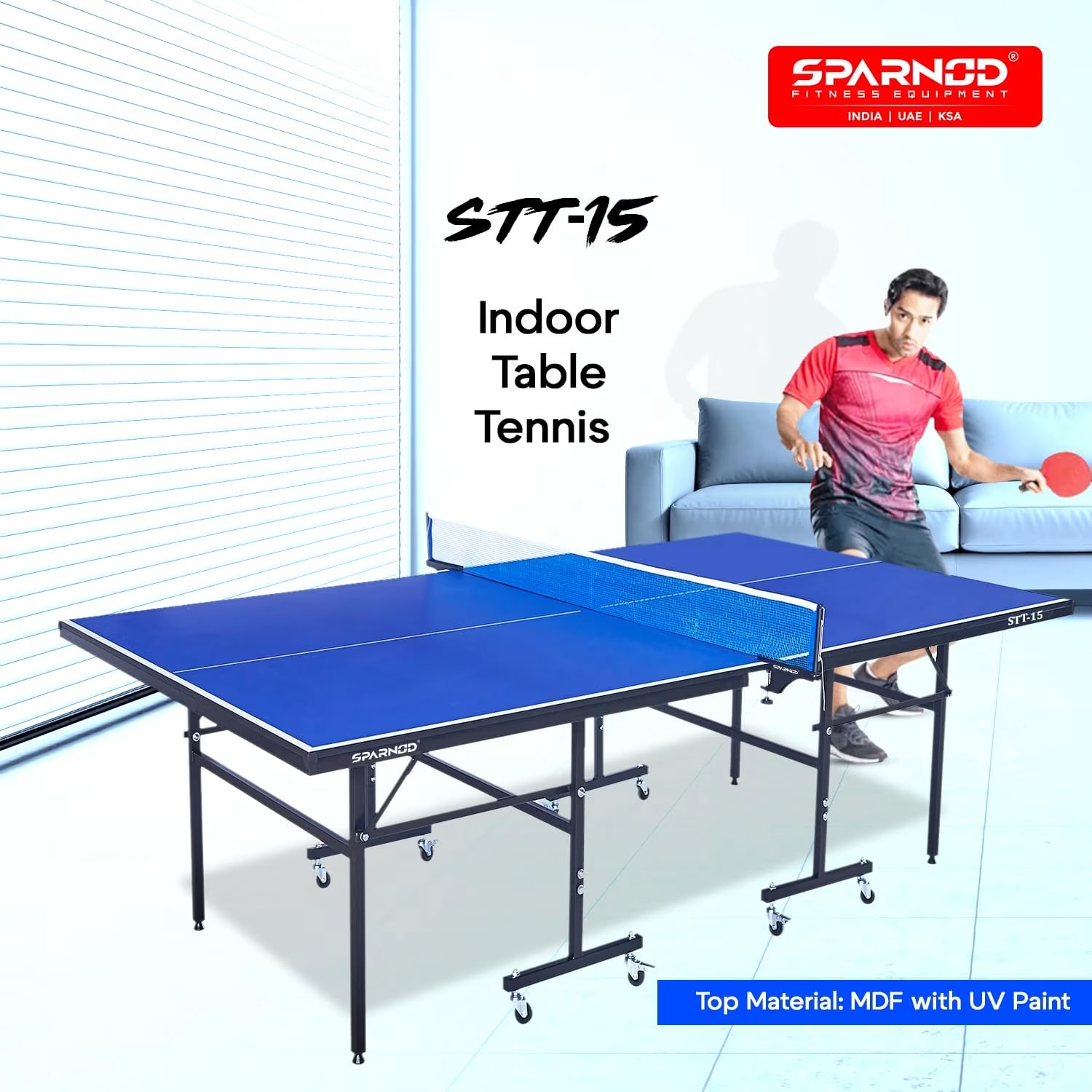 Sparnod Fitness STT-15 Indoor Table Tennis Table Ping Pong Table