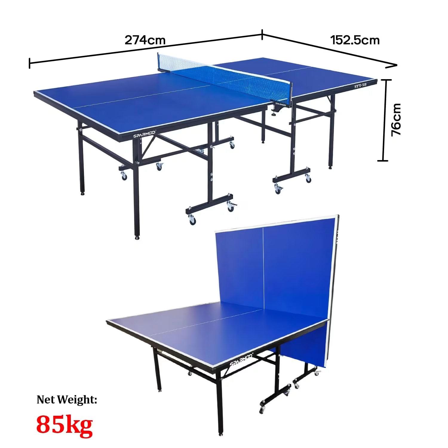 Sparnod Fitness STT-18 Indoor Table Tennis Table Ping Pong Table