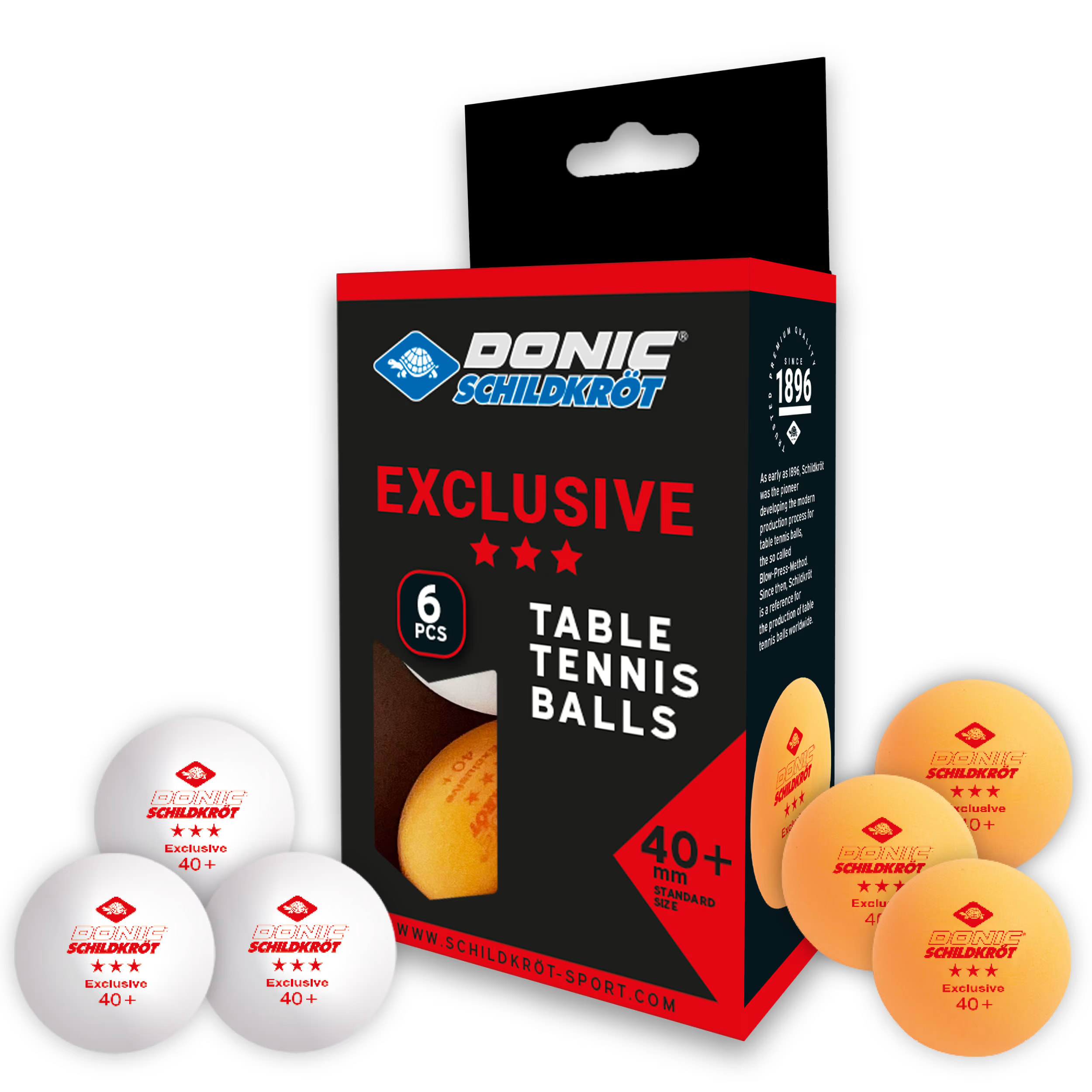 Donic Table Tennis Ball Exclusive 3*40+ W+Or
