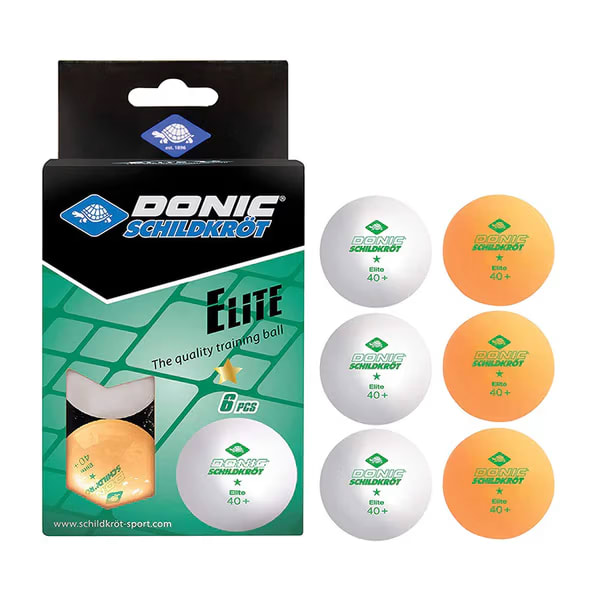 Donic Table Tennis Ball 1-Star Elite (3*White+3*Orange
