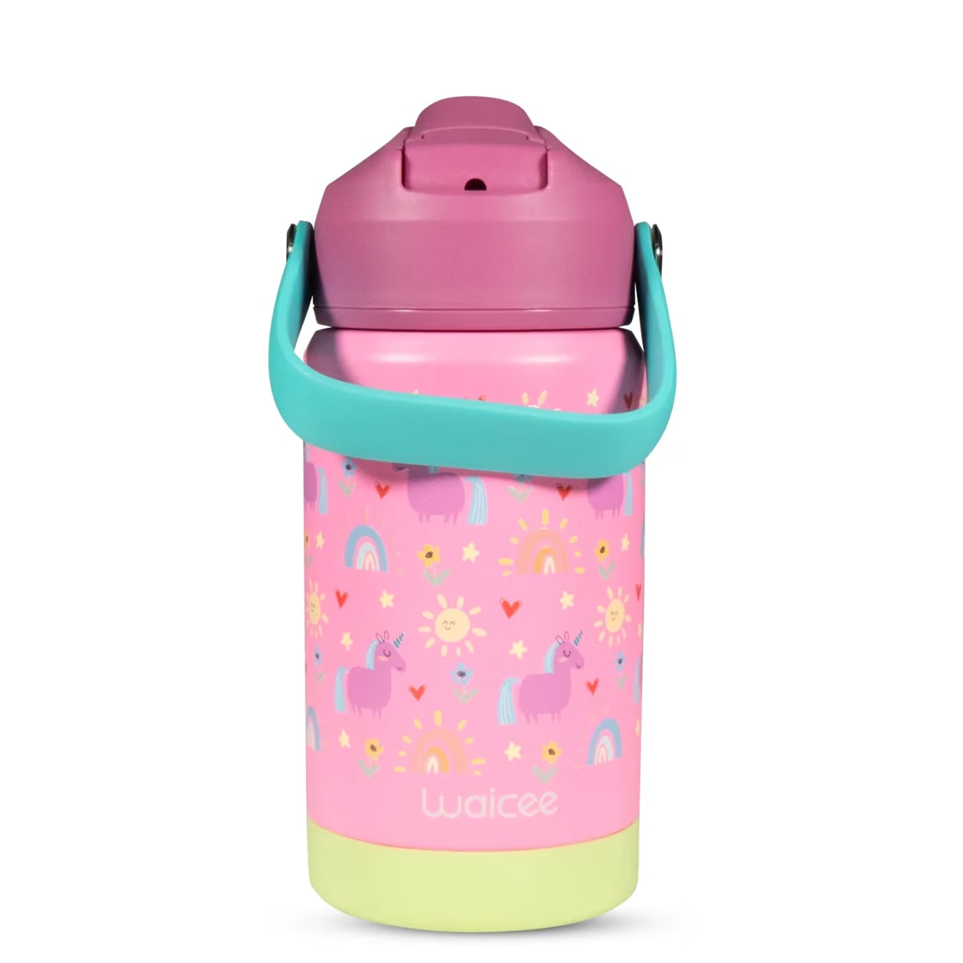 WAICEE Pink Unicorn 2.0 Water Bottle with Handle - 12Oz/350ml