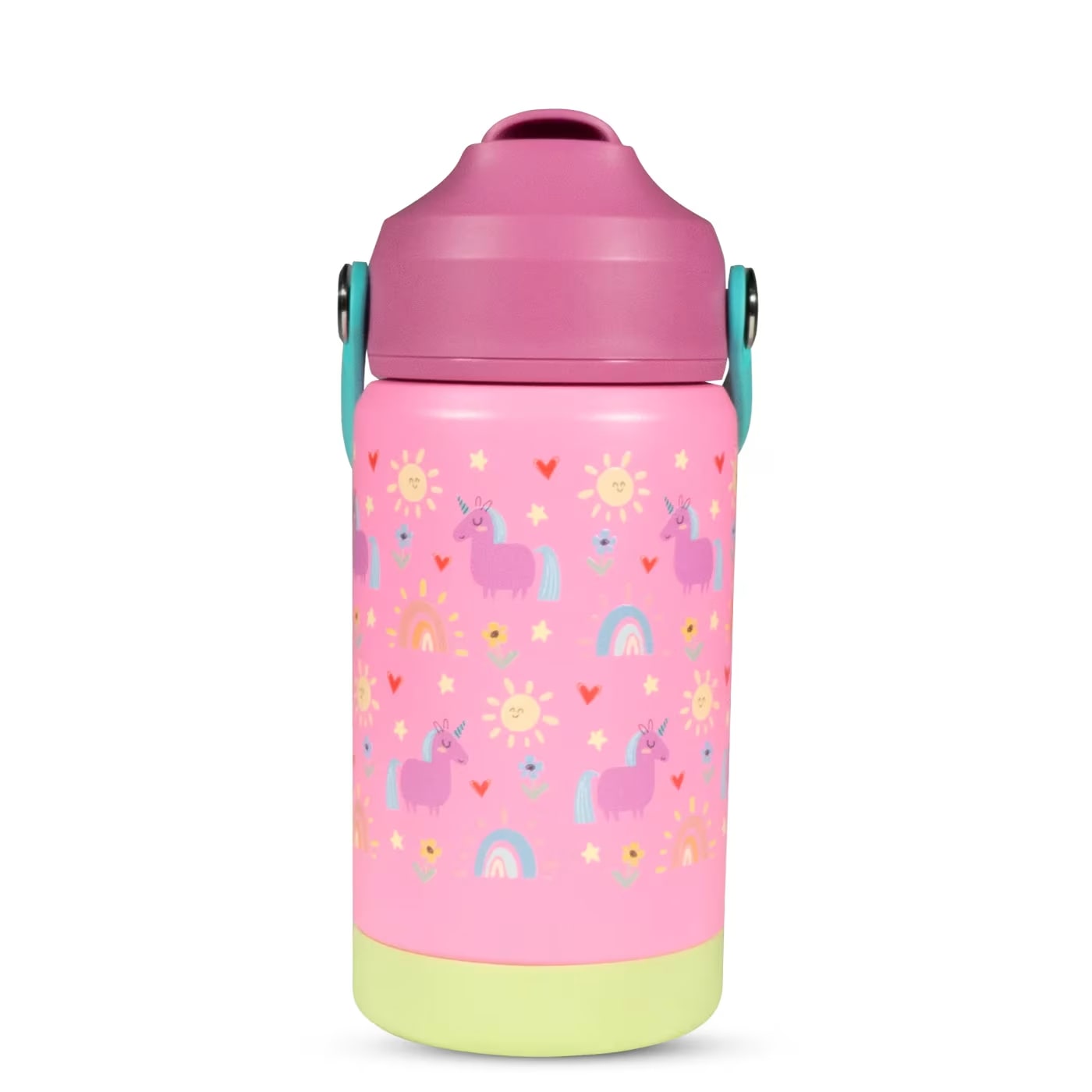 WAICEE Pink Unicorn 2.0 Water Bottle with Handle - 12Oz/350ml