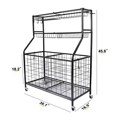 Dawson Sports Multipurpose Sports Rack with Wheels (91cm x 42cm x 117cm)