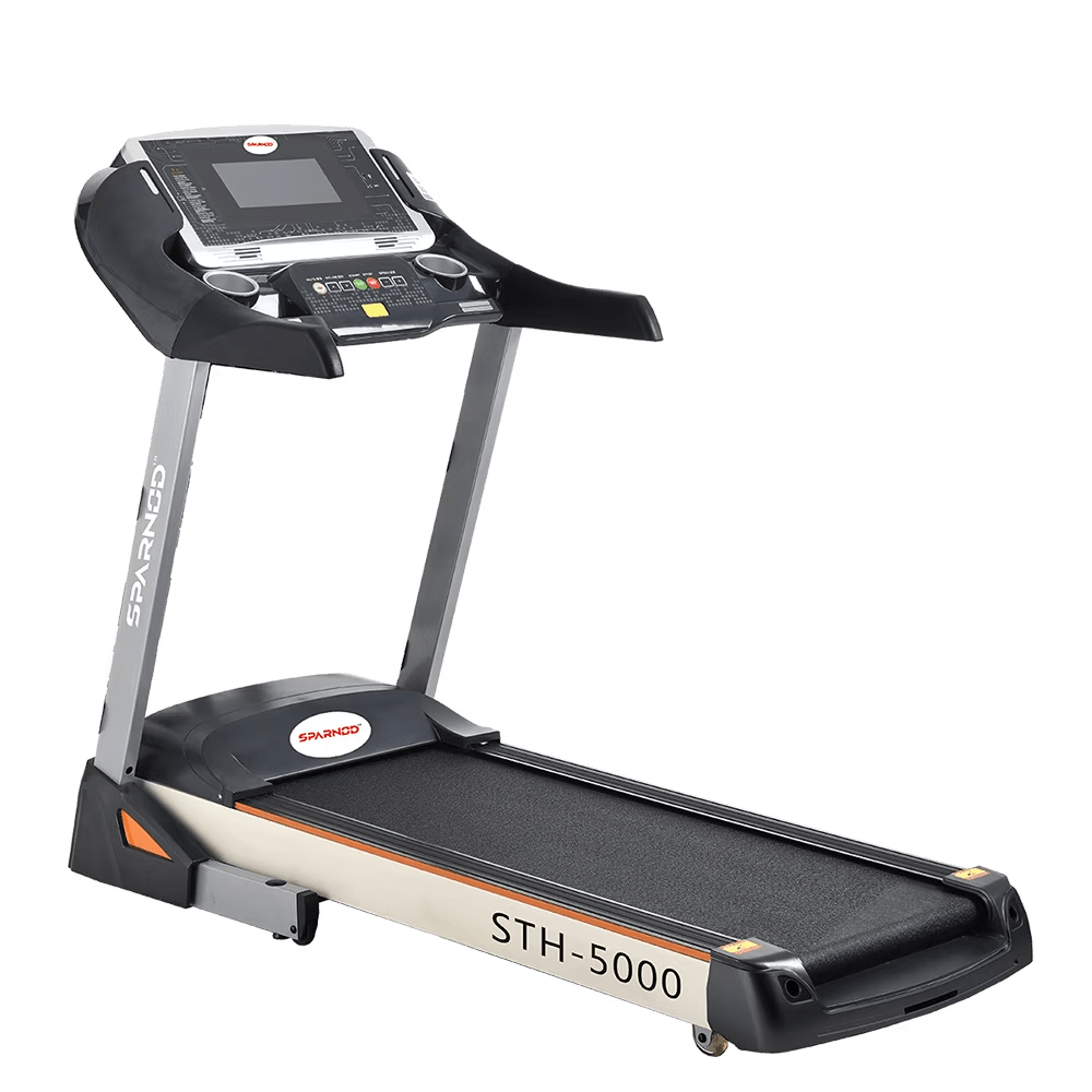 Sparnod Fitness STH-5000 (2.5 HP DC Motor) Treadmill Anti-slip Running Belt with Hi-Fi Speakers