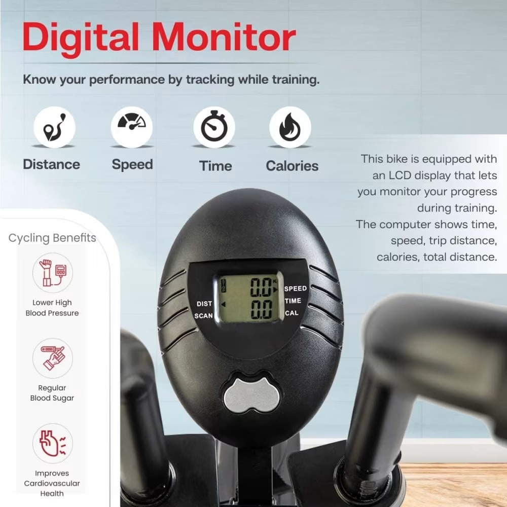 SAB-04_R Upright Air Bike Exercise Cycle for Home Gym