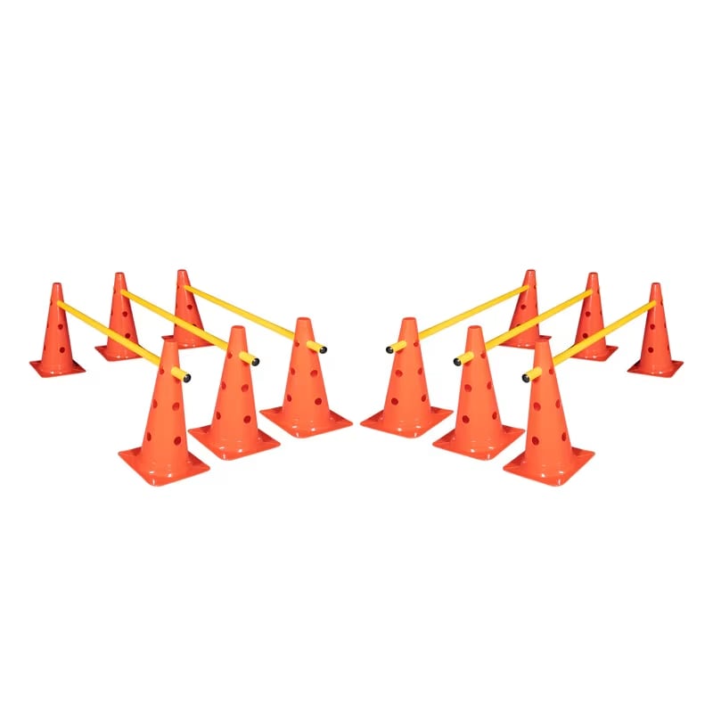 Dawson Sports Cone Hurdle Set - 15" (12 Cones, 6 Poles)