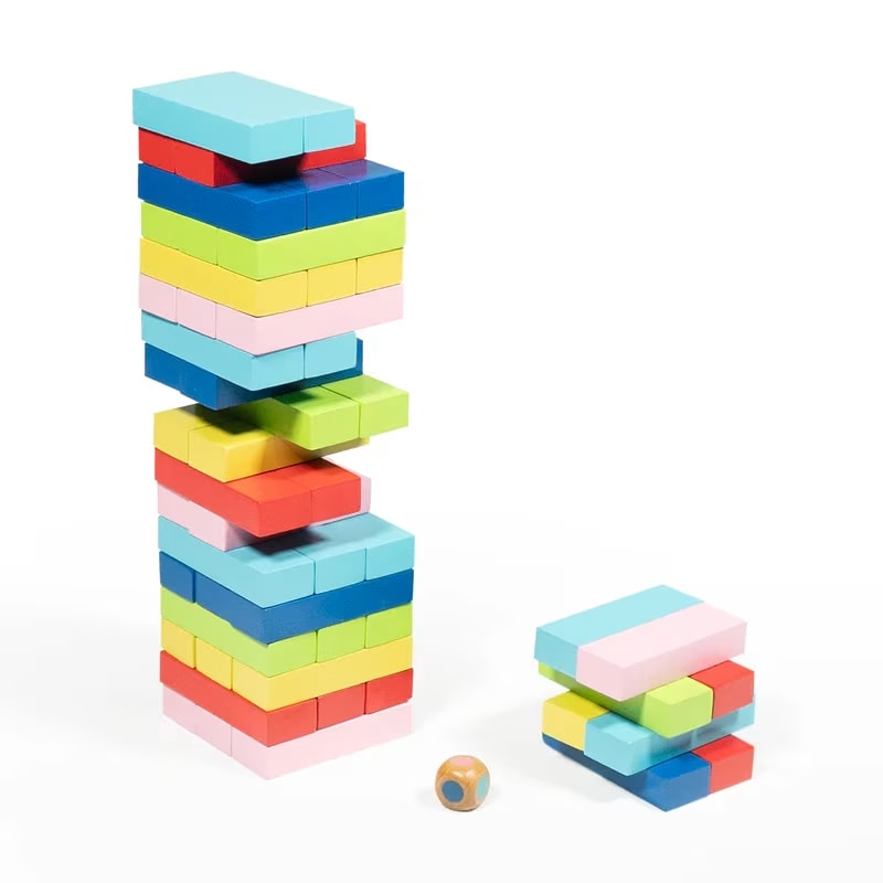 Dawson Sports Wooden Coloured High Tower Game with Carry bag