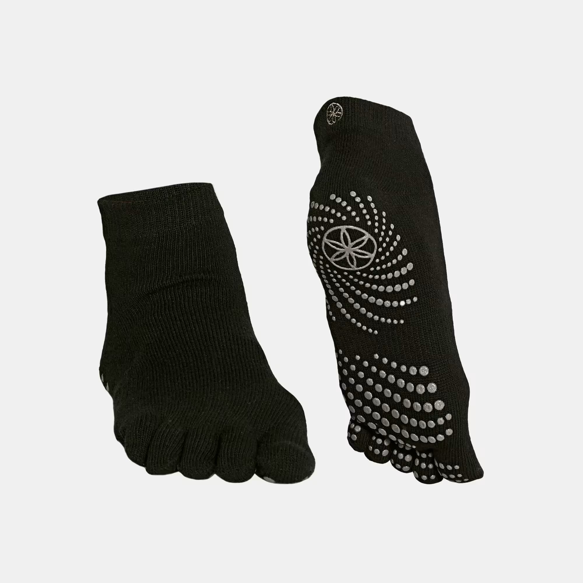 Gaiam Black Grippy Yoga Socks (Small/Medium)