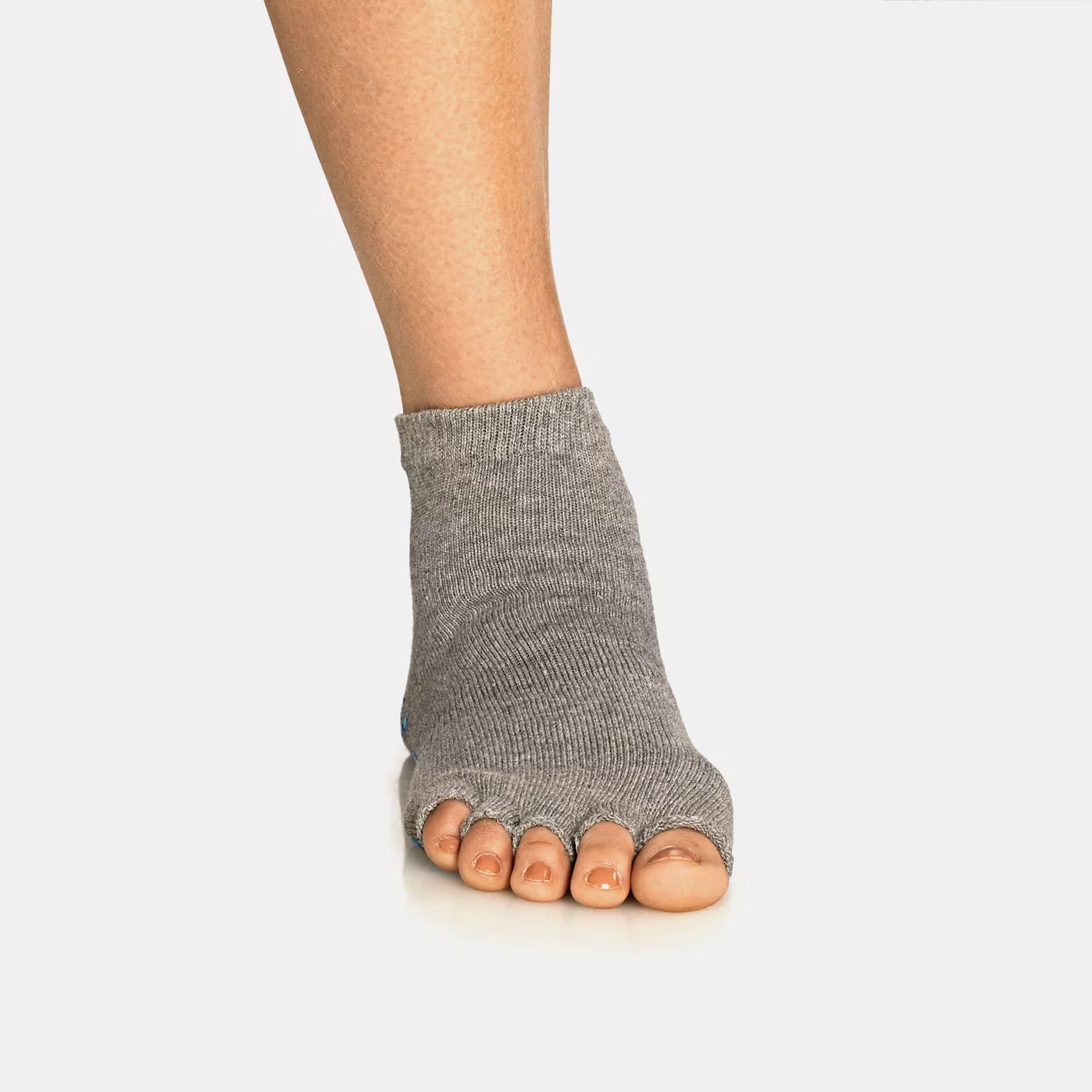 Gaiam Heather/Grey Toeless Grippy Socks (S/M)