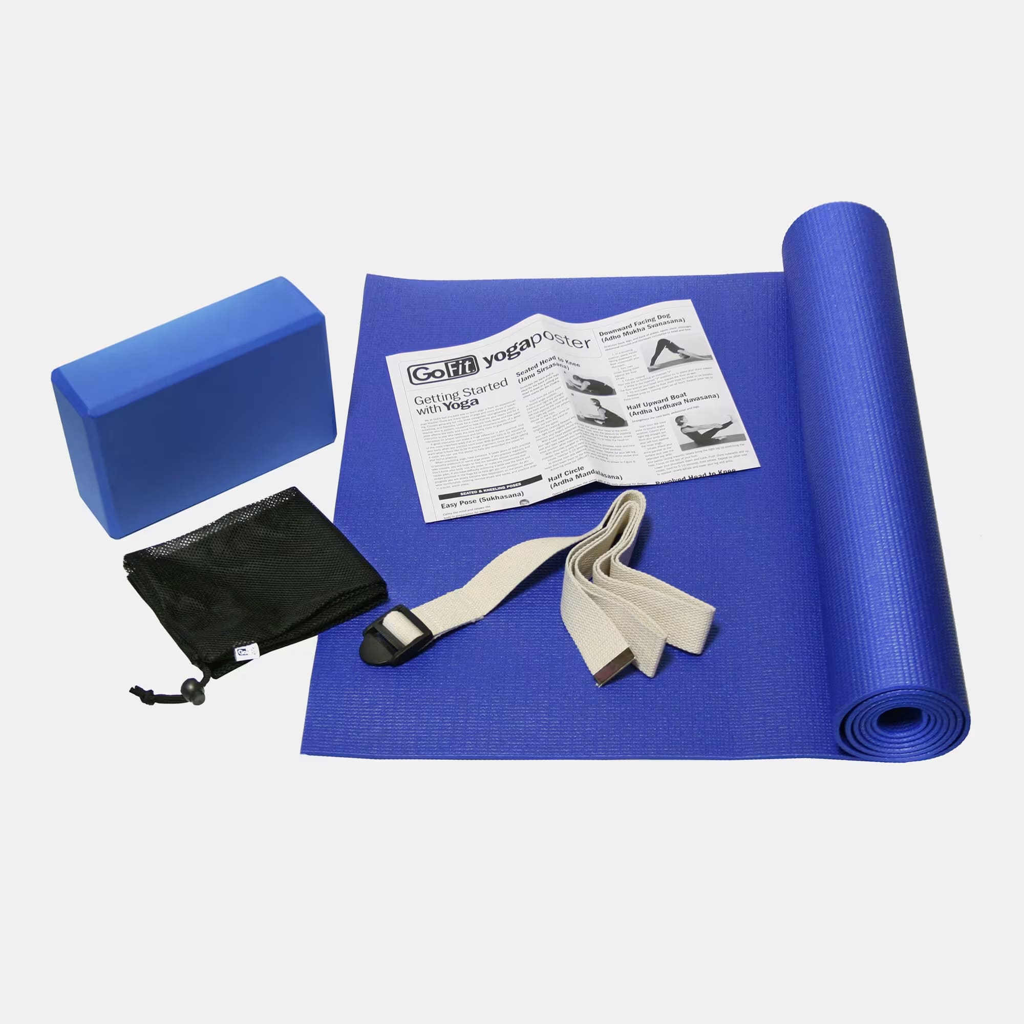 GoFit Yoga Kit Mat Foam Block Strap Poster