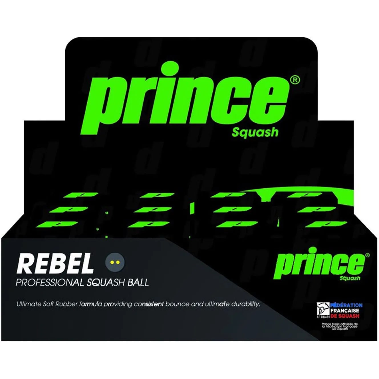 Prince Squash Balls Rebel Single Yellow 1 Dz Box