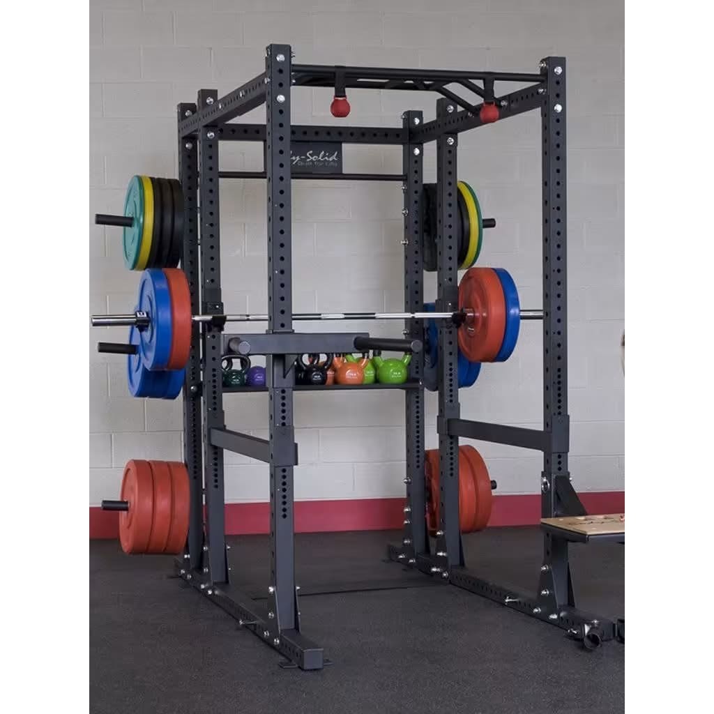 Body Solid Base Power Rack Cage Double Power Rack Pkg W/Back SPR1000DBBACK