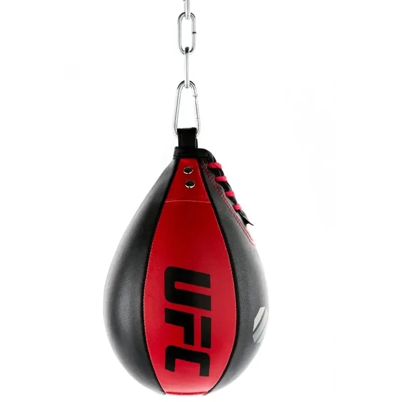 UFC Leather Speed Bag-Black/Red, 9"X6" 9 x 6 Inch