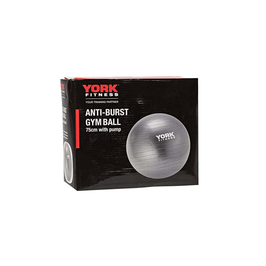 York Anti-Burst Gym Ball 75 cm W/ Pump Grey 422C