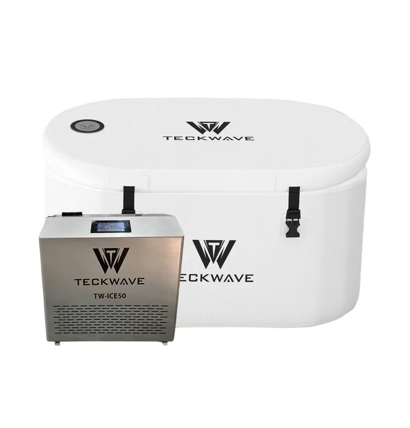 TECKWAVE Extra Wide Ice Bath & Cold Plunge with Chiller & Filtration, White ICE15 (Enduro)