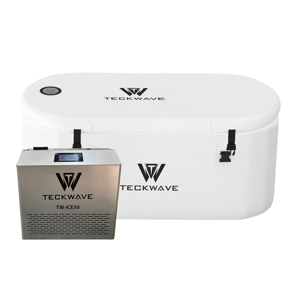 TECKWAVE Extra Large Ice Bath & Cold Plunge with Chiller & Filtration, White ICE15 (Enduro)