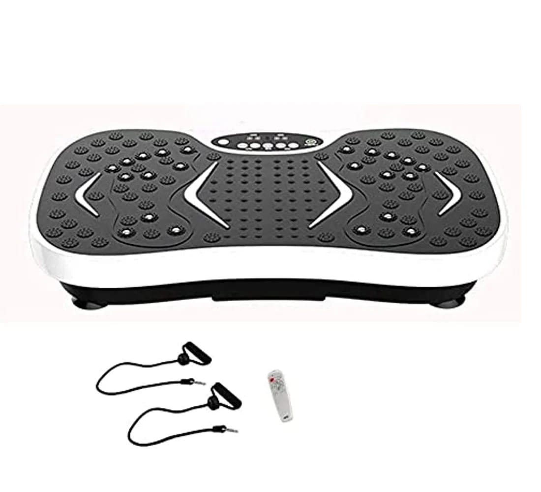 Vibration Plate with Remote Control and LED Display, White with Dots