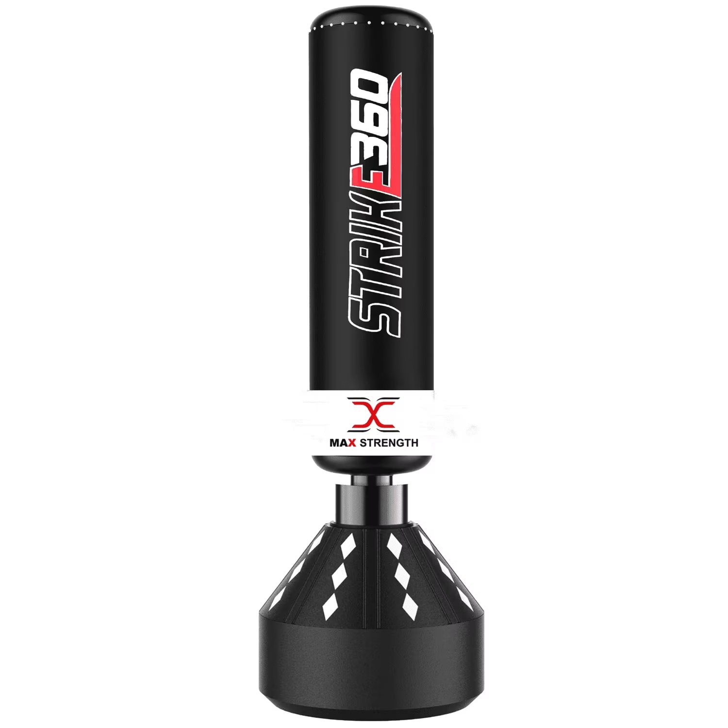 MAX STRENGTH Freestanding Punch Boxing Bag Strike360 White/Black, 5.5 ft