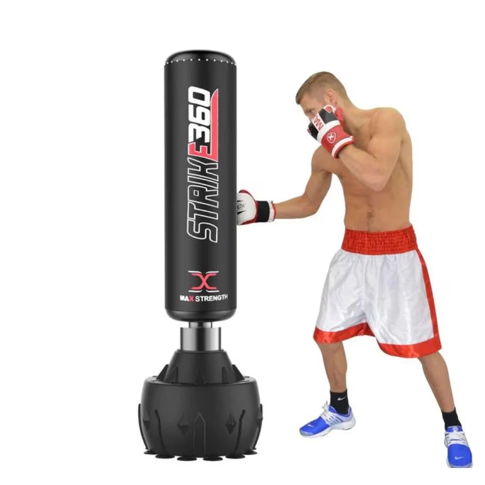 MAX STRENGTH Free Standing Punch Boxing Bag, 6 ft Black