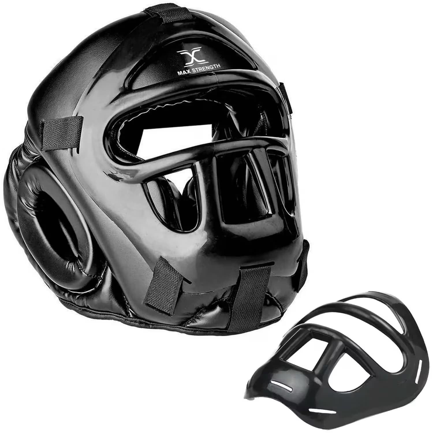 X Maxstrength Boxing Head Guard With Plastic Grill Protector