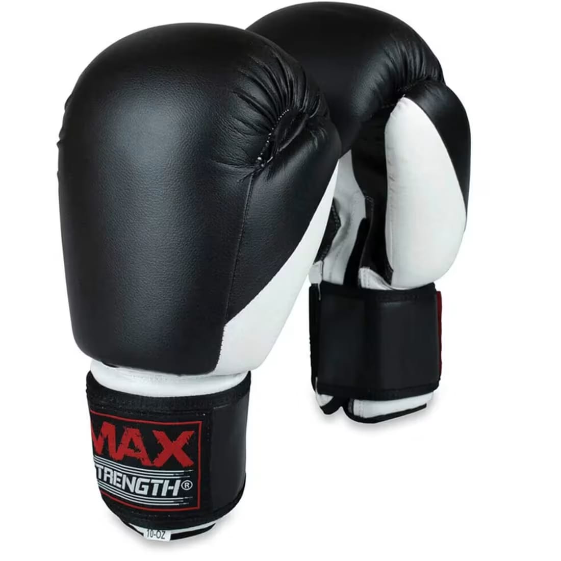 X Maxstrength Boxing Gloves Punching Training Sparring Gloves, Black/White 16 Oz