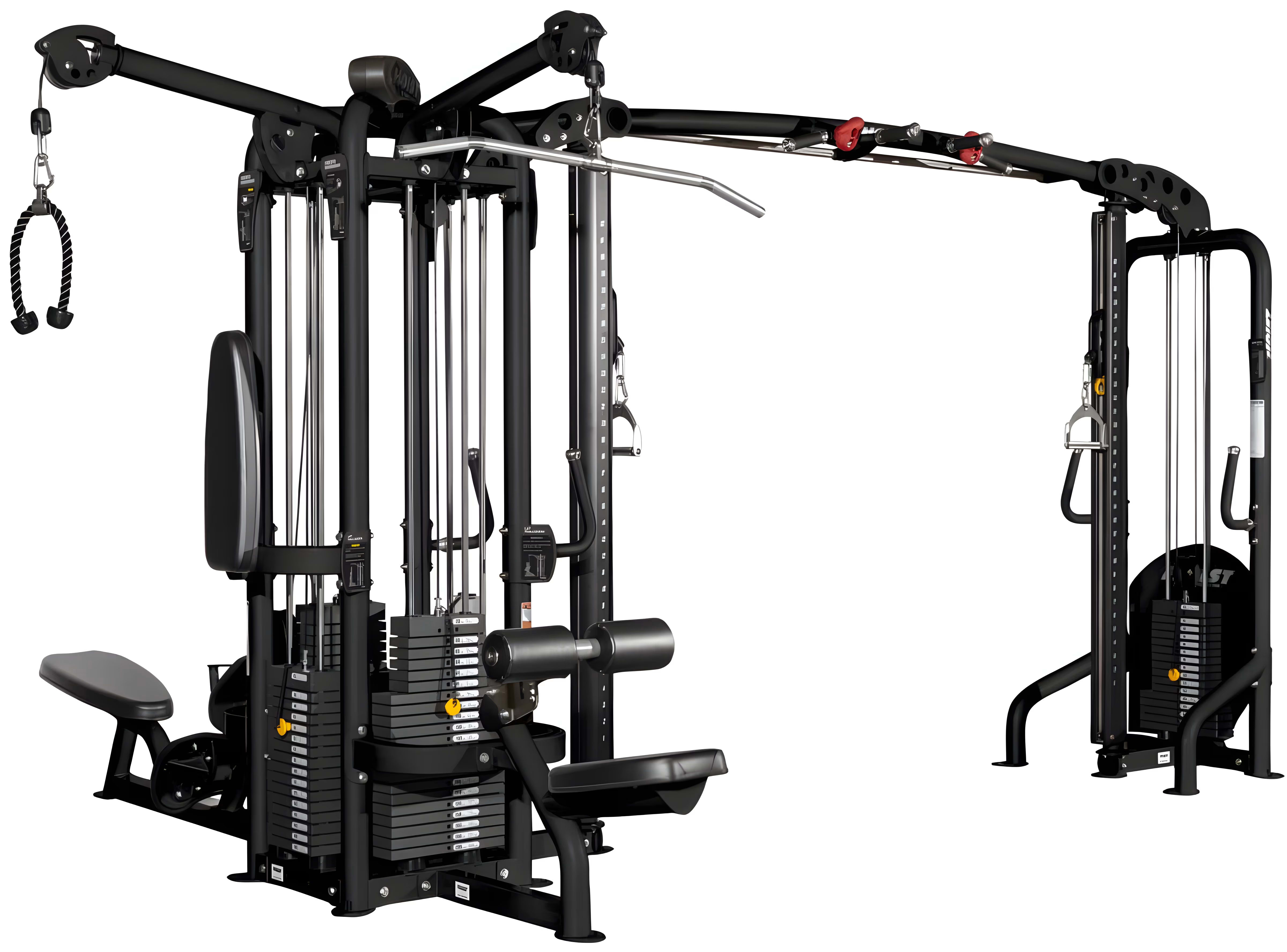 HOIST Fitness 6 Station Single Pod With Stand Alone Hilo Pulley (CMJ-6000-1 4 Station, CMS-6175 X 1 With CMJ-Opt-01 Boom X 1)