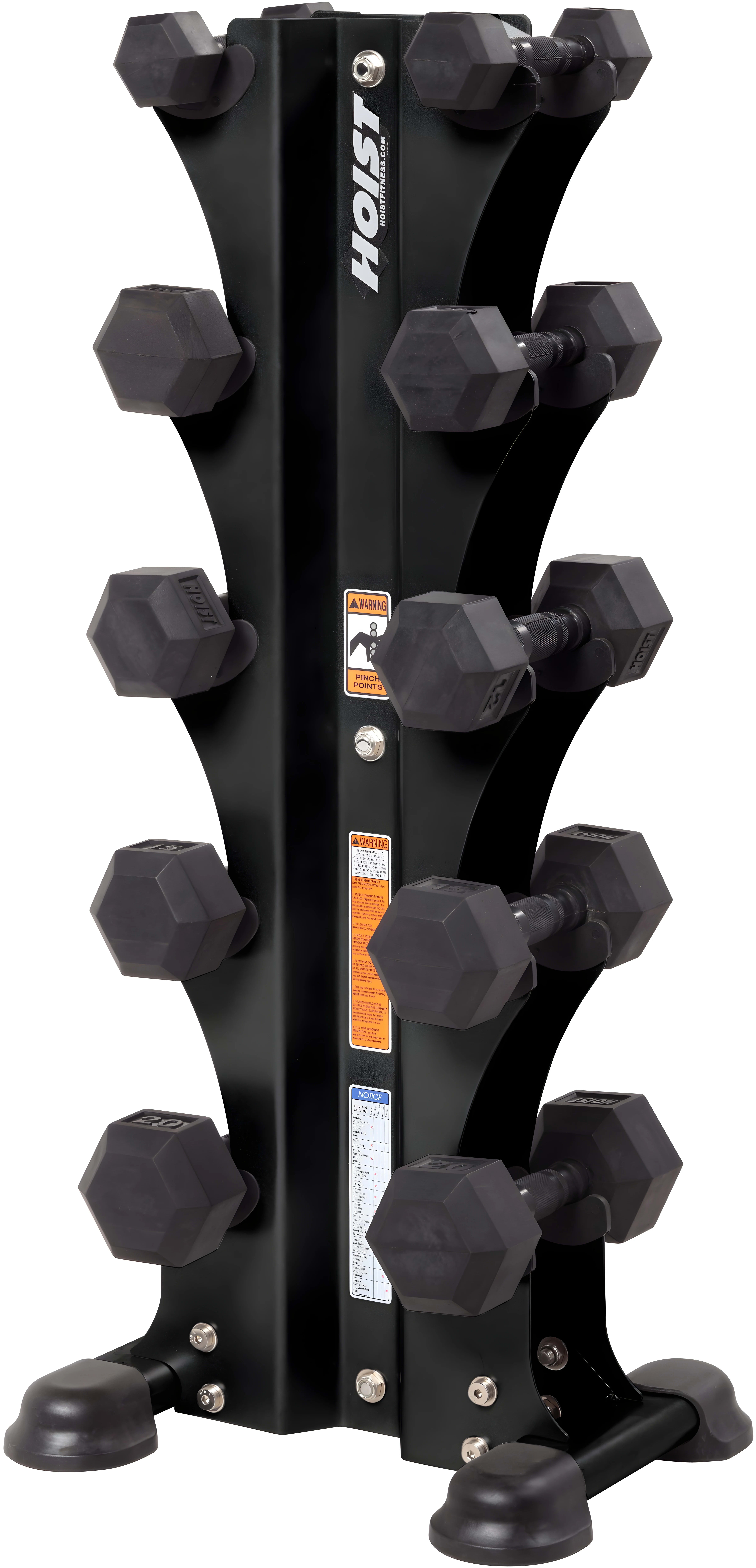 HOIST Fitness 5 Pair Vertical Dumbbell Rack (5 Pairs) -
Oversized Dumbbells