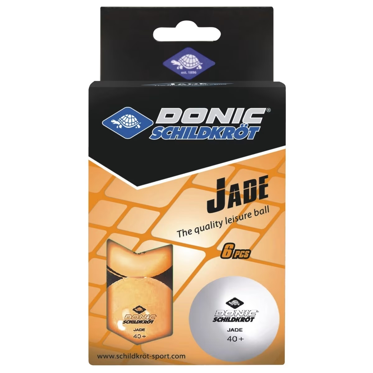 Donic Table Tennis Ball Jade Poly40+Spare Time 6Pcs Orange