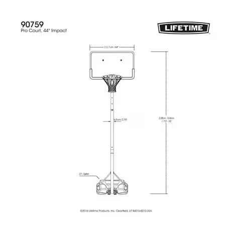 Life Time Basketball Portable Pro Court 90759 (Telescoping Classic)