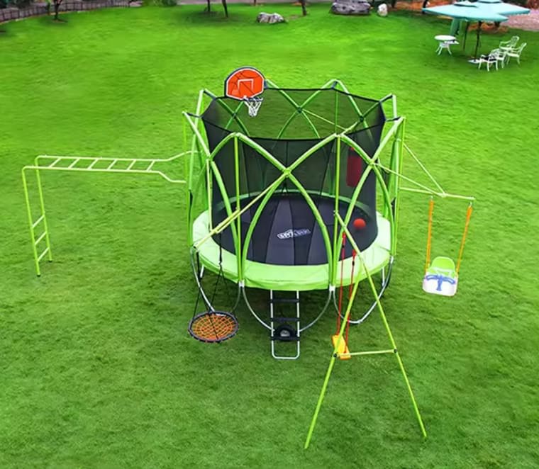 TSports Premium Trampoline, 8ft Green