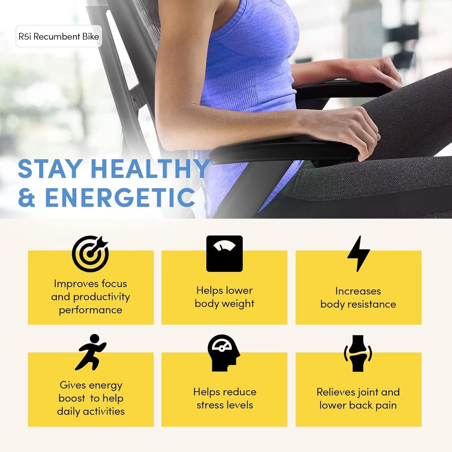 Strength Master Recumbent Bike R5I Semi Generator System Bt-Usb