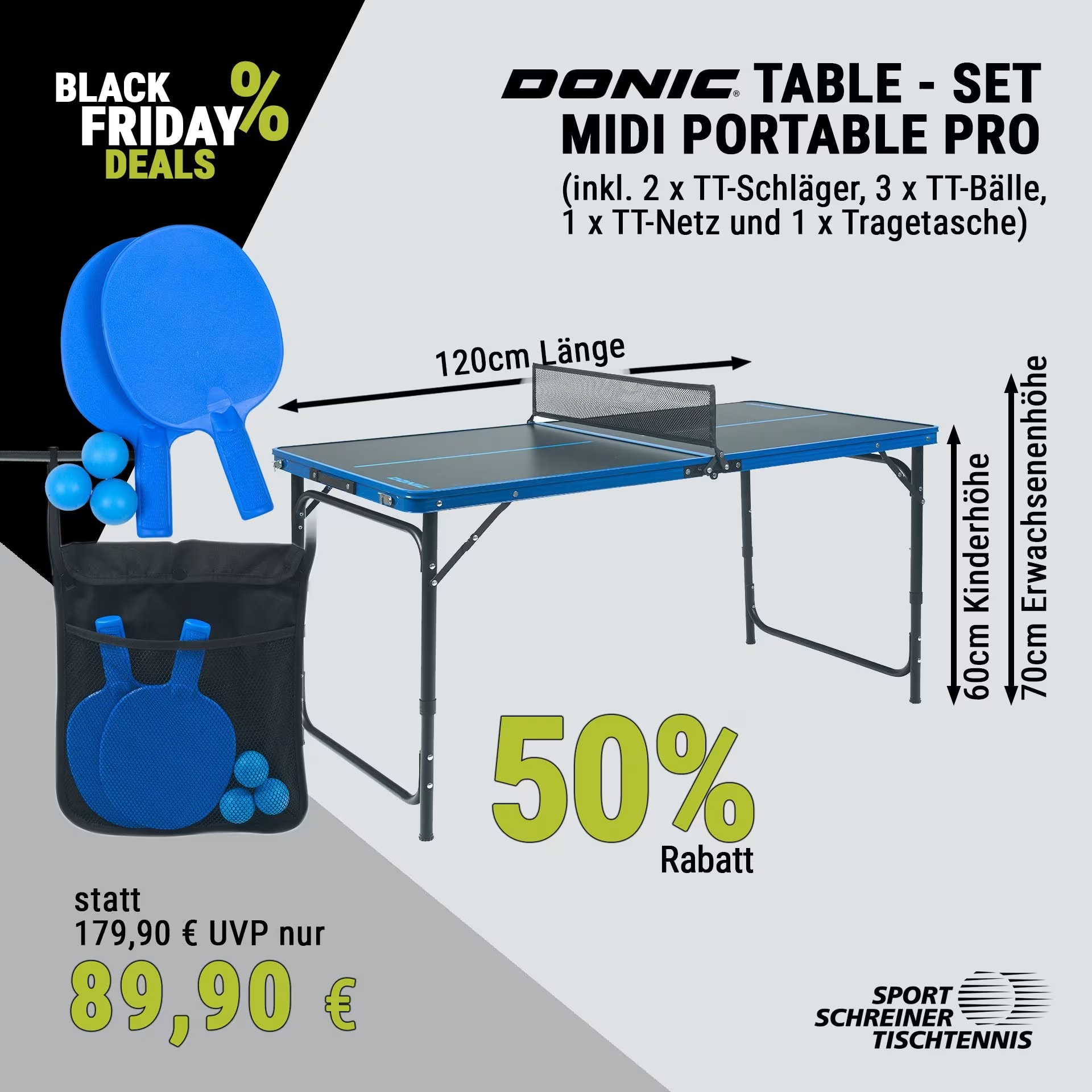 Donic Midi Set Portable Pro TT Table Black 230275