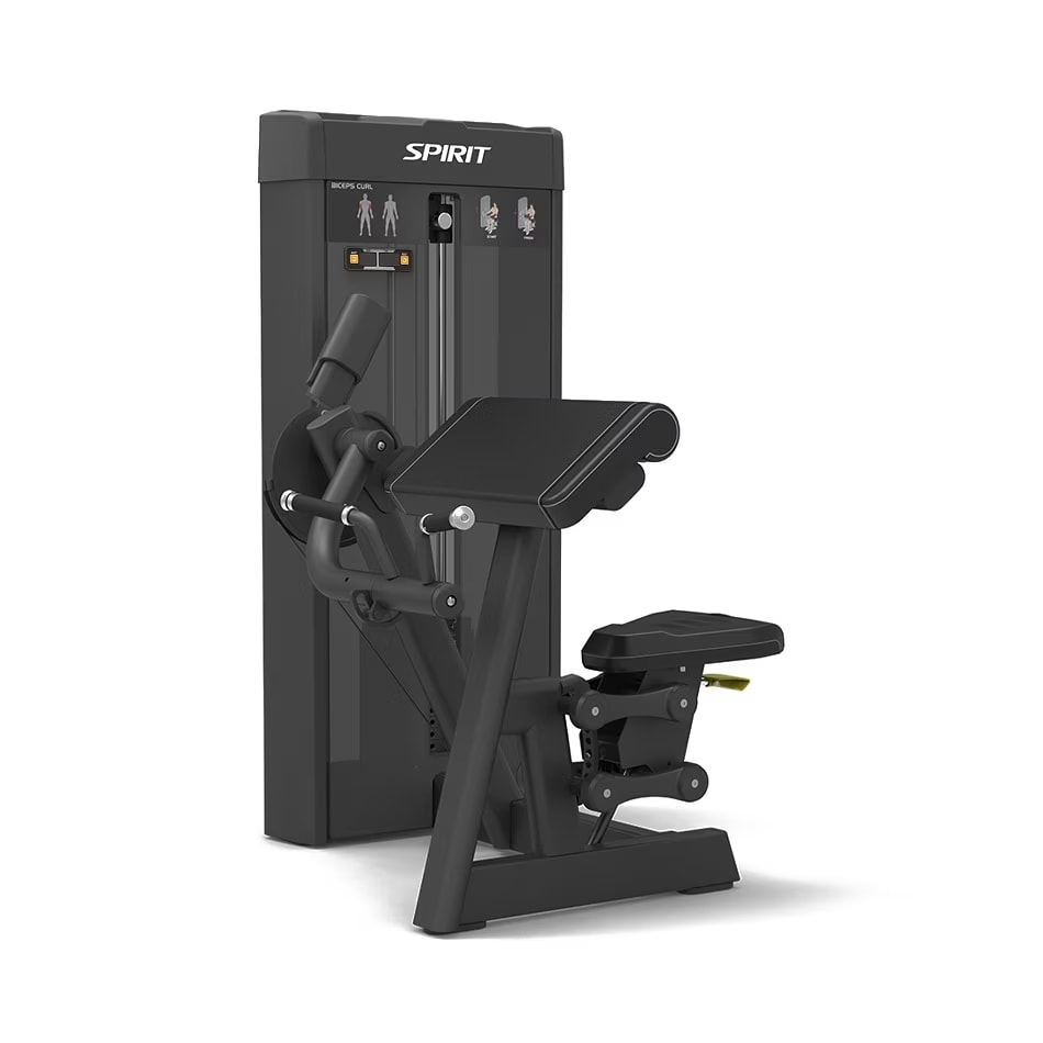 Spirit Fitness Biceps Curl Machine - Selectorized Strength Trainer