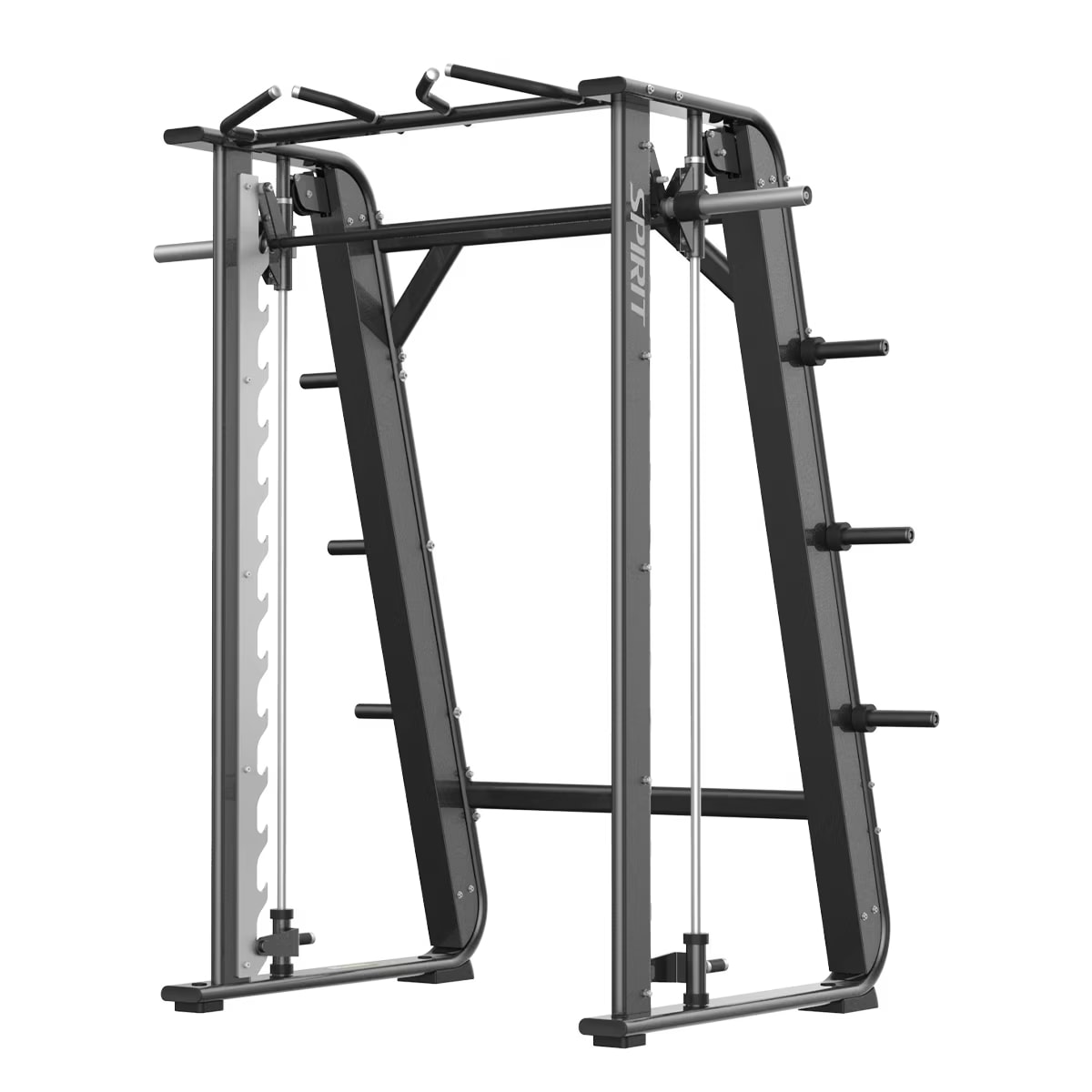 Spirit Fitness Heavy-Duty Smith Machine with Adjustable Safety Stops & Smooth Rail System