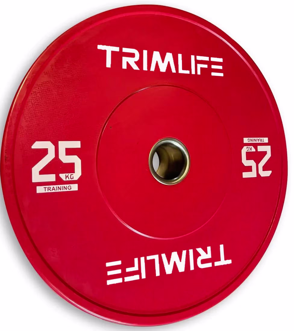 TRIMLIFE USA Coloured Rubber Bumper Plates, 25 kg