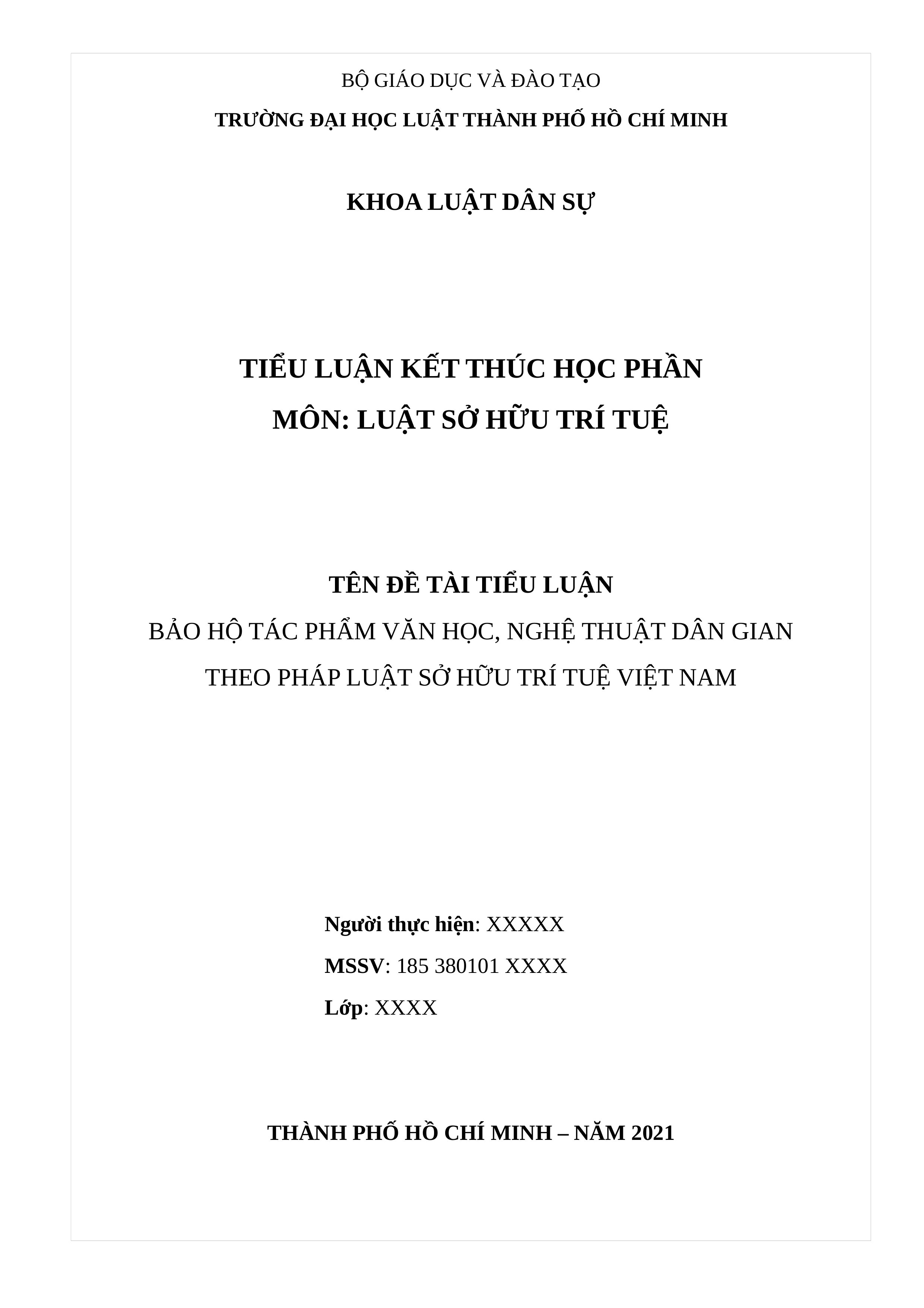 Tiểu luận Luât SHTT