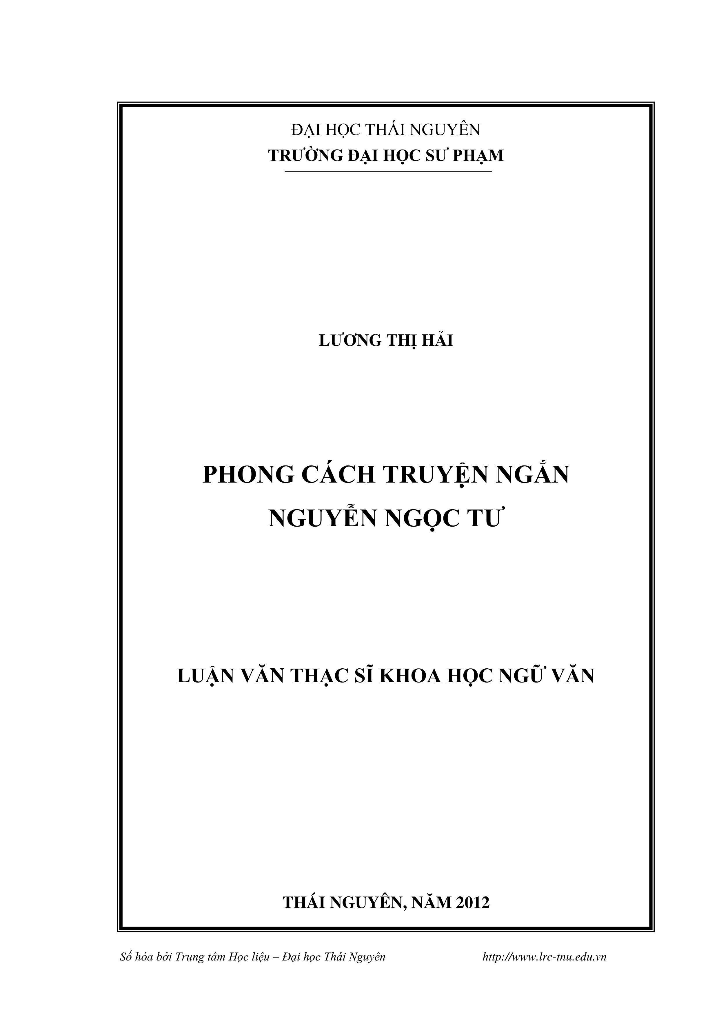 Phong cách truyện ngắn Nguyễn Ngọc Tư