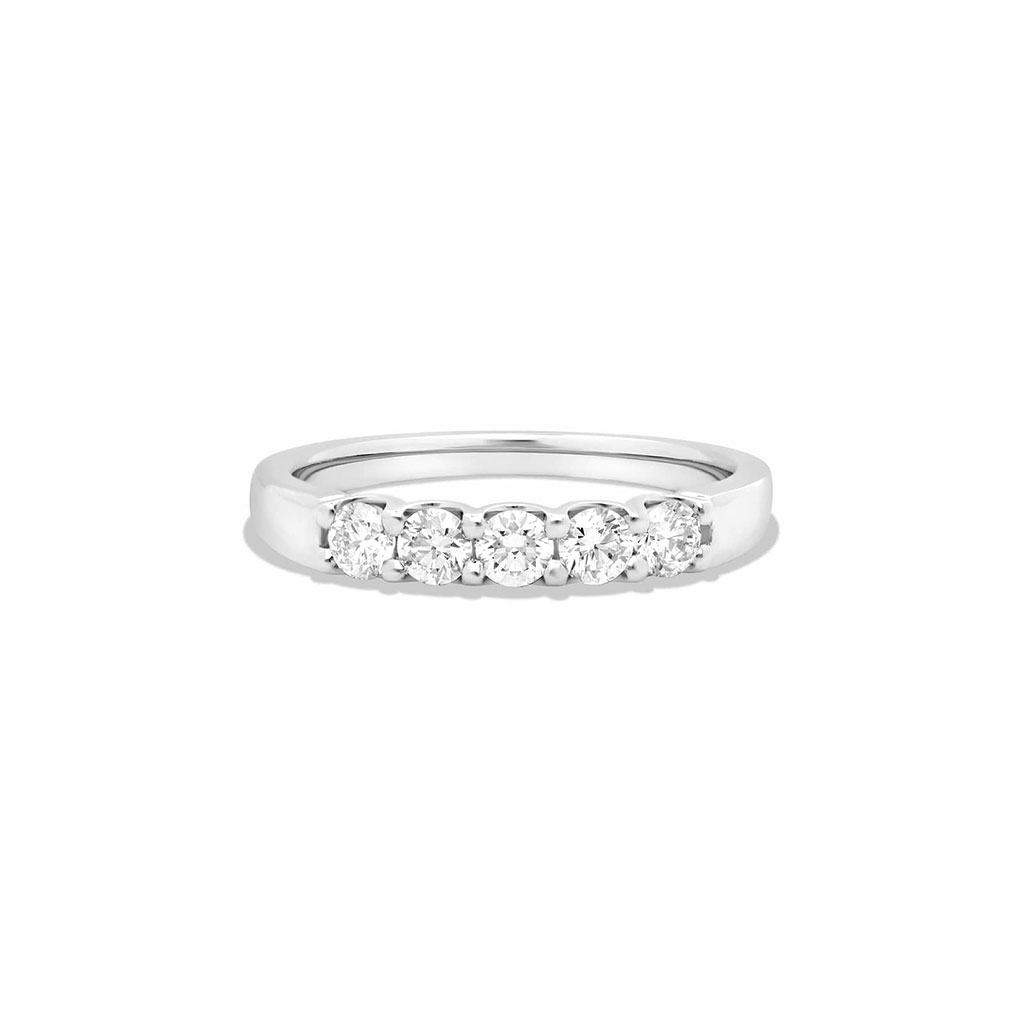 Jude round brilliant 5 stone anniversary ring in white gold — earth and grown diamonds by Amber Arc – view 2