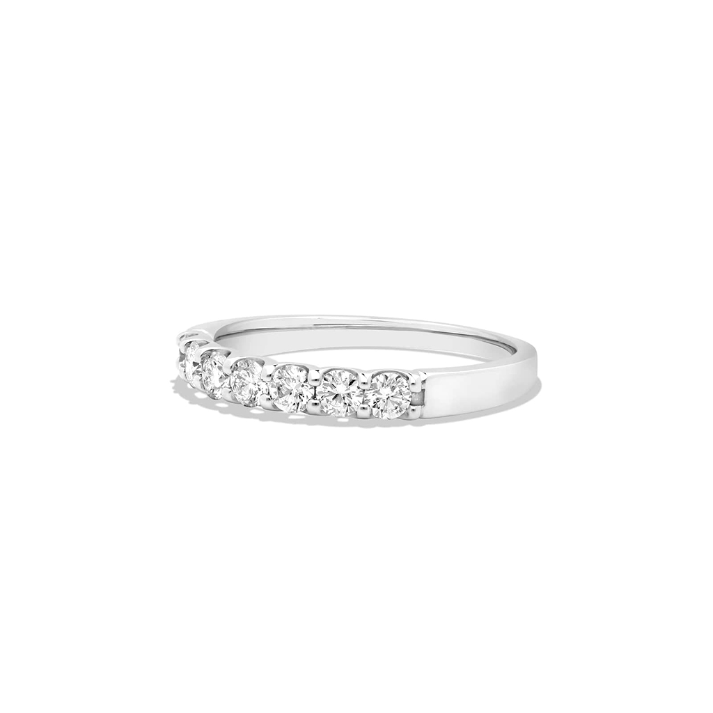 Jude round brilliant 7 stone continuum band in white gold — earth and grown diamonds by Amber Arc – view 3