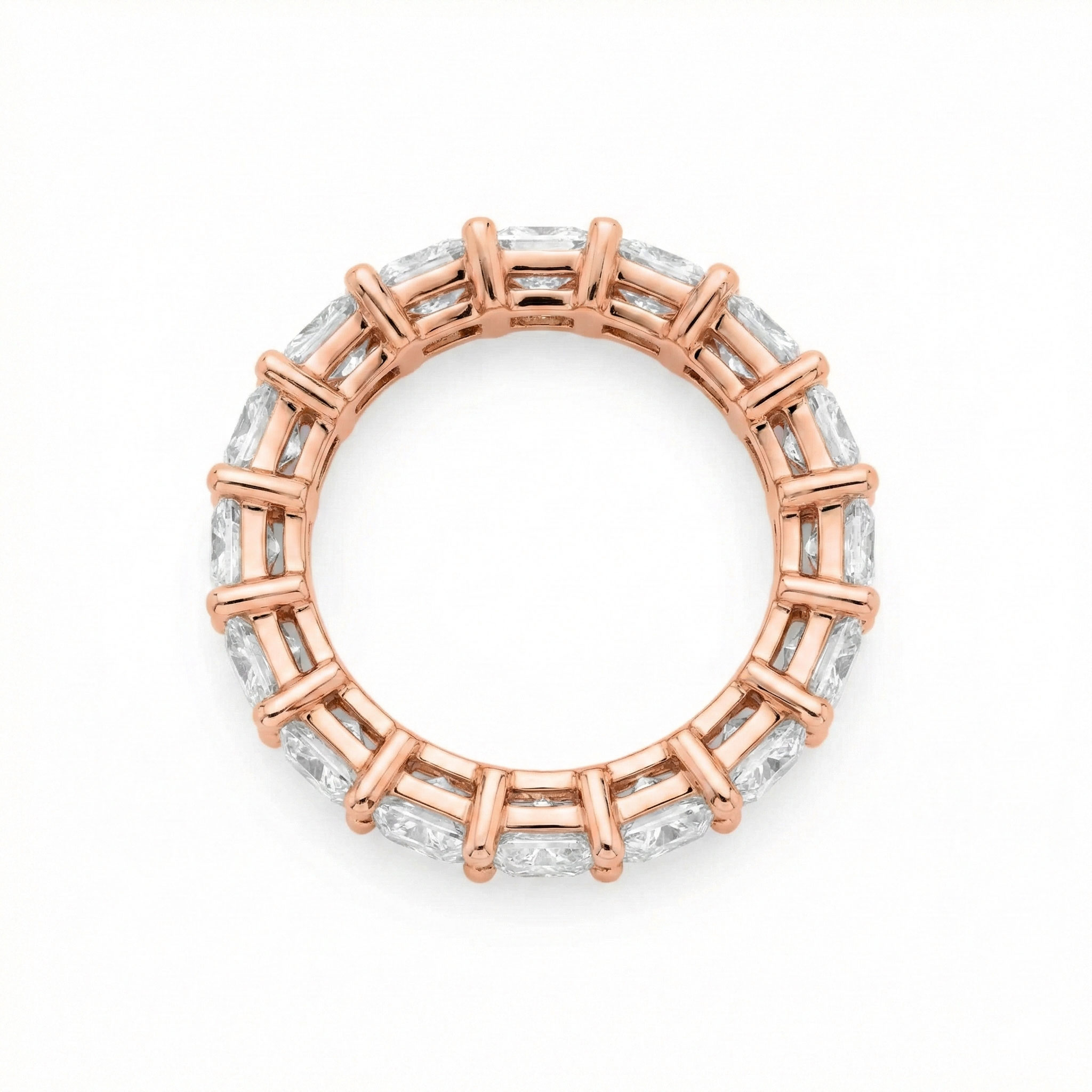 Jude princess cut diamond eternity band in white gold — earth and grown diamonds by Amber Arc – view 3