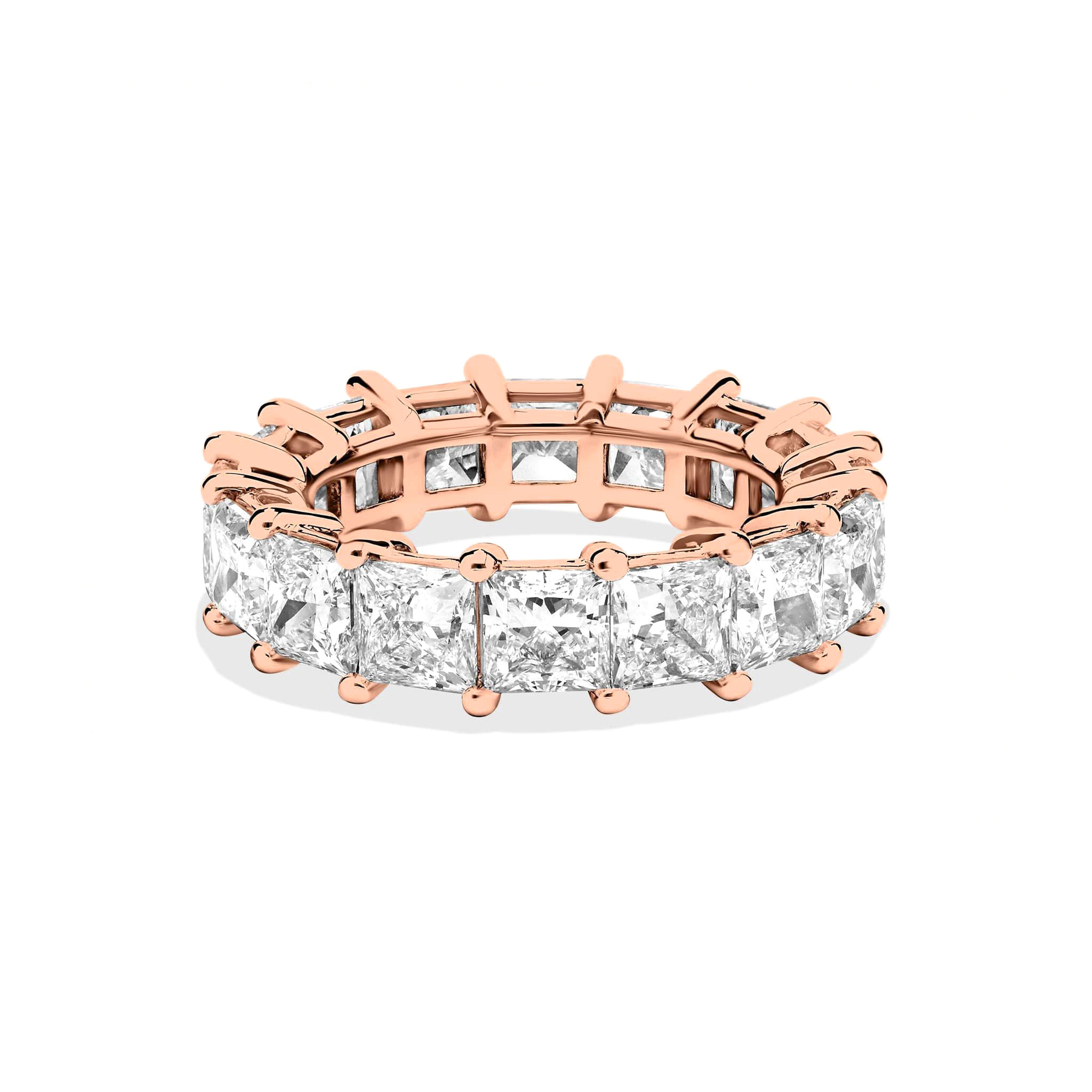Jude princess cut diamond eternity band in white gold — earth and grown diamonds by Amber Arc – view 2