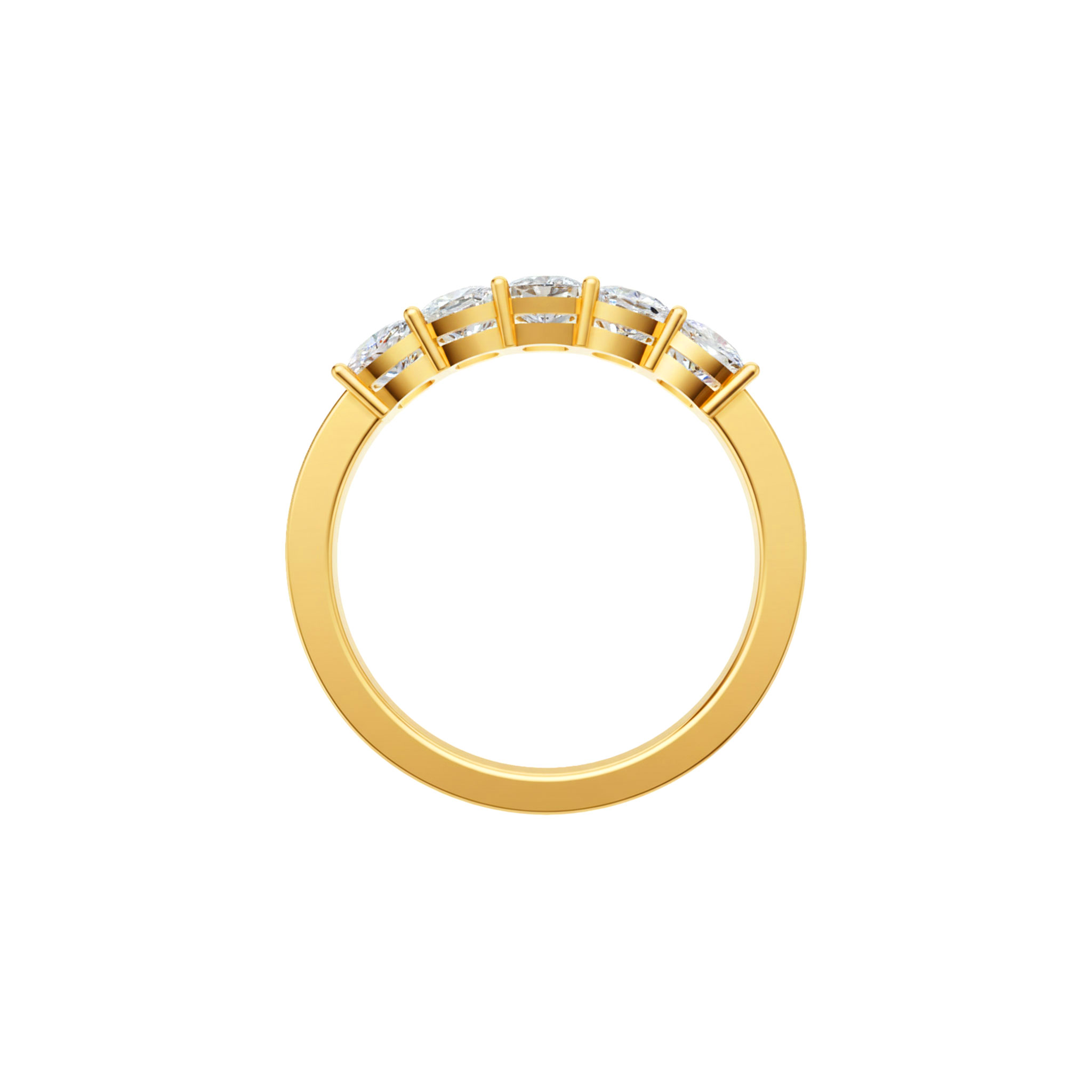 Jude square cushion 5 stone anniversary ring in white gold — earth and grown diamonds by Amber Arc – view 3