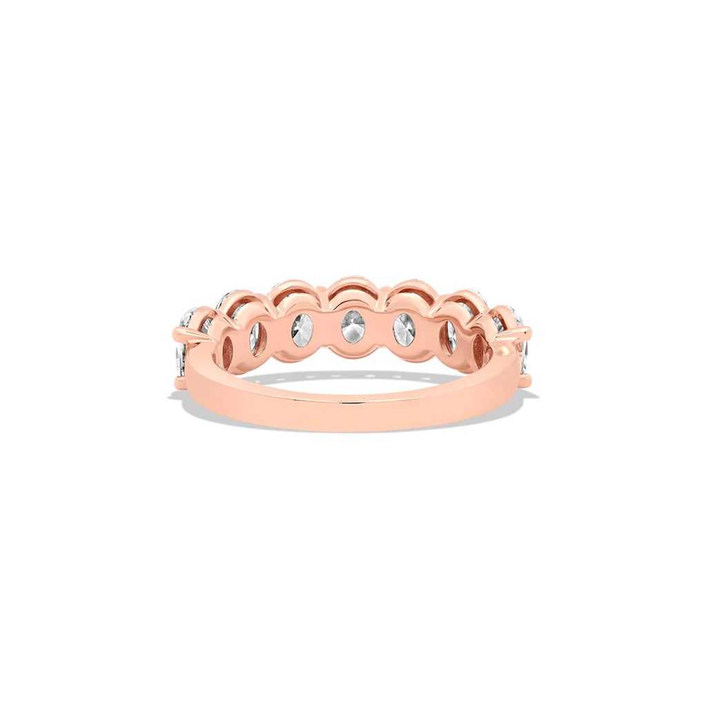 Jude oval 7 stone continuum band in white gold — earth and grown diamonds by Amber Arc – view 3