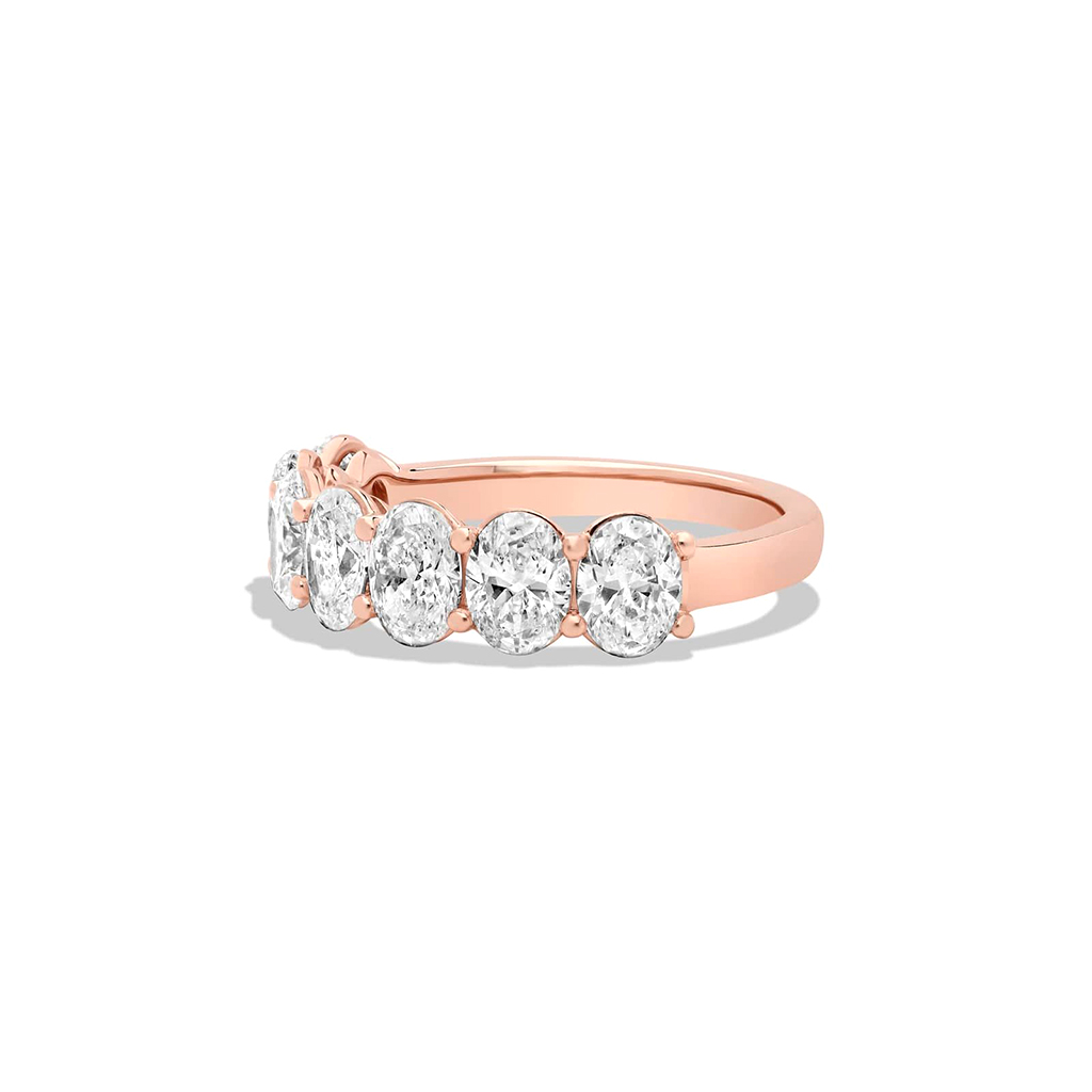 Jude oval 7 stone continuum band in white gold — earth and grown diamonds by Amber Arc – view 2
