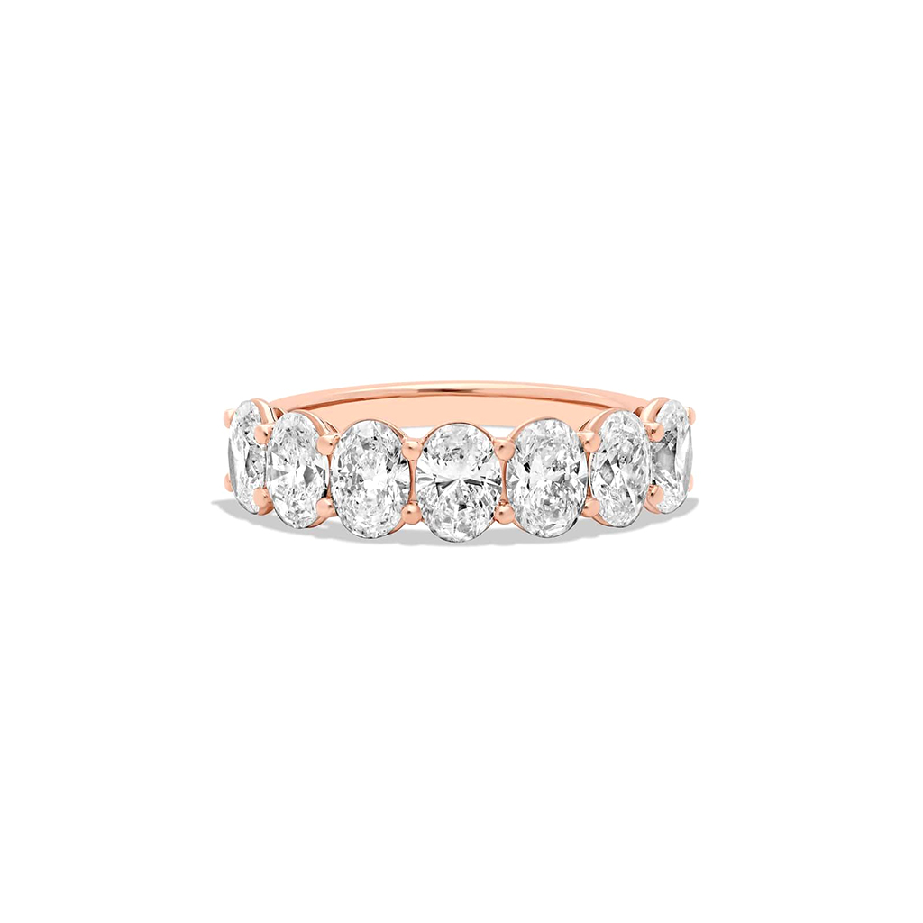 Jude oval 7 stone continuum band in white gold — earth and grown diamonds by Amber Arc