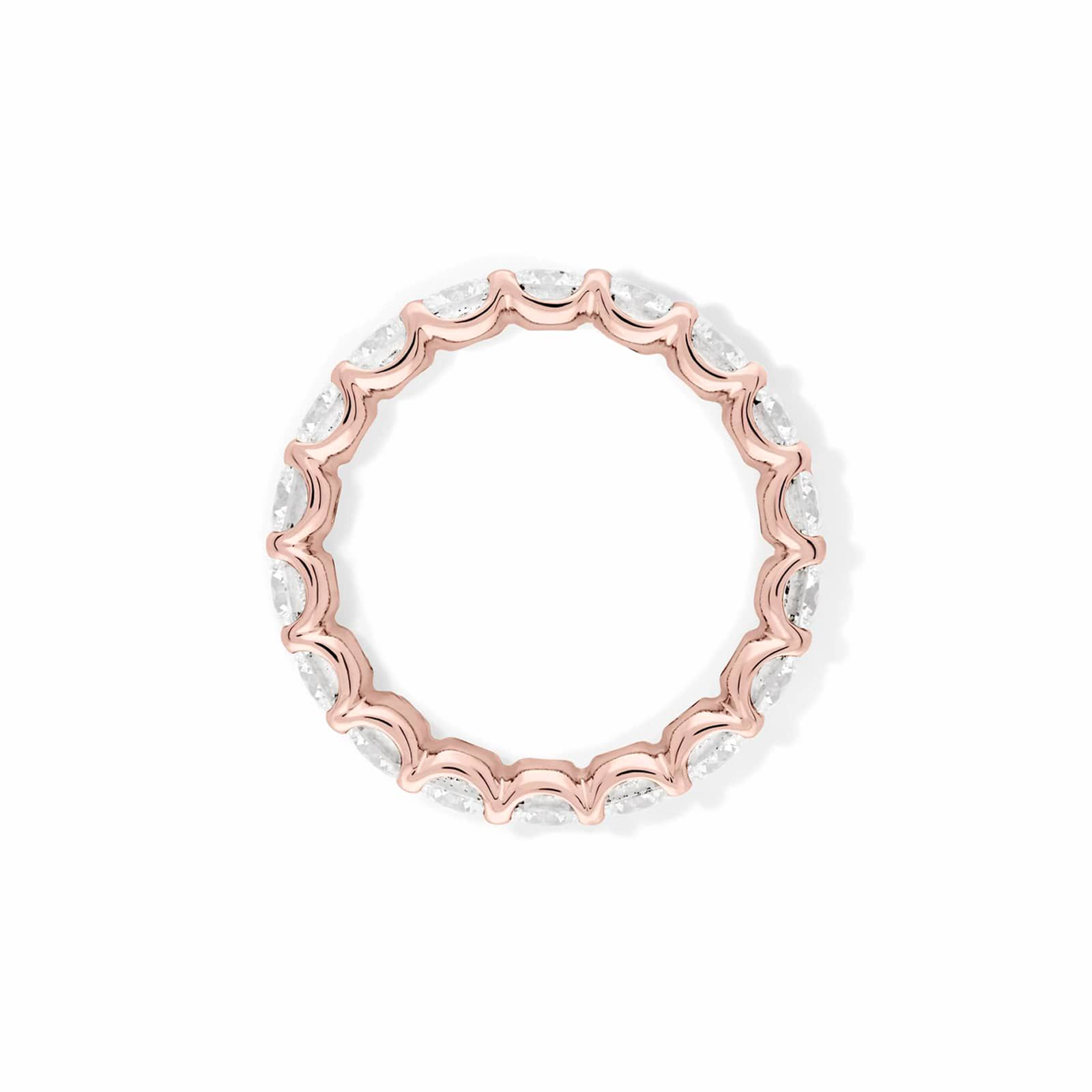 Jude round brilliant diamond eternity band in white gold — earth and grown diamonds by Amber Arc – view 3