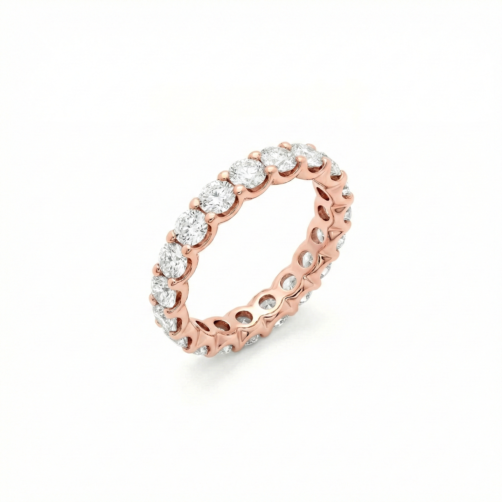 Jude round brilliant diamond eternity band in white gold — earth and grown diamonds by Amber Arc – view 2
