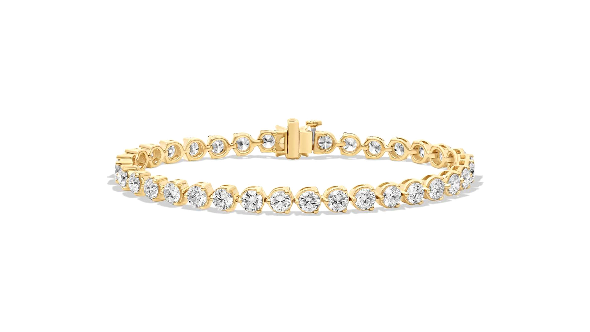 Stella Three Prong Round Brilliant Diamond Tennis Bracelet